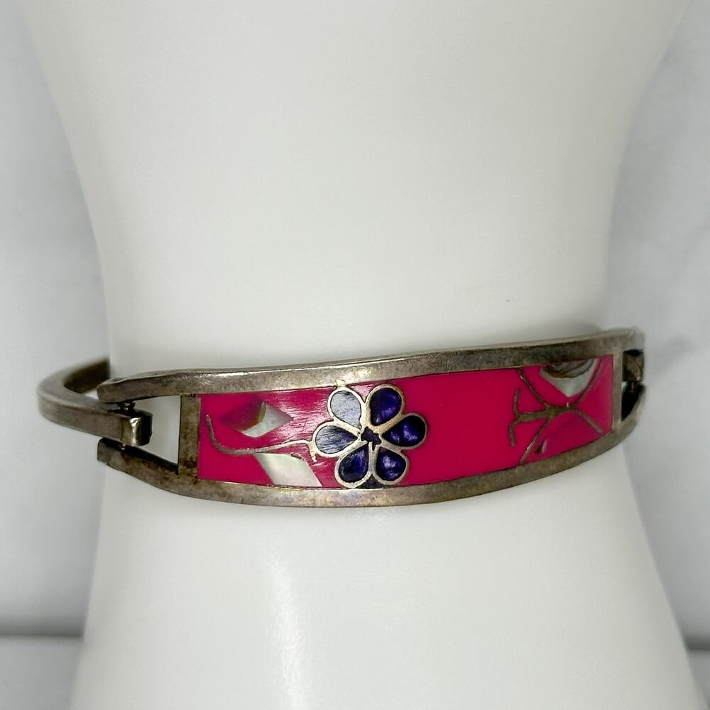 Vintage Abalone Shell Flower Butterfly Child's Bracelet ✨